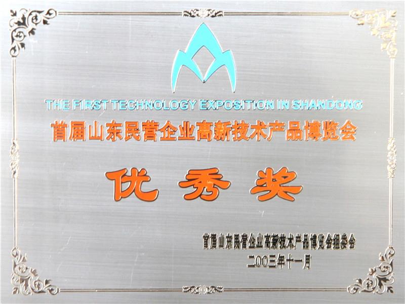 首屆山東民營企業(yè)高新技術(shù)產(chǎn)品博覽會優(yōu)秀獎(jiǎng)